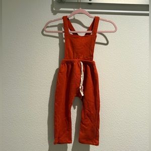 Knotted Fern Orange Kids Overalls
